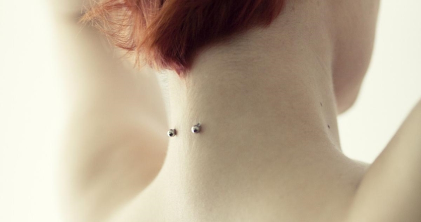 nape piercing, neck piercing, jewelry