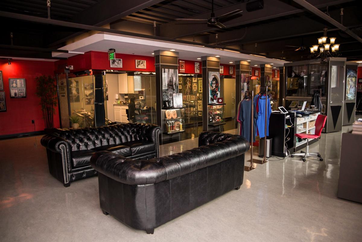 Tattooed Heart Studios, Reception Area, Shop Feature