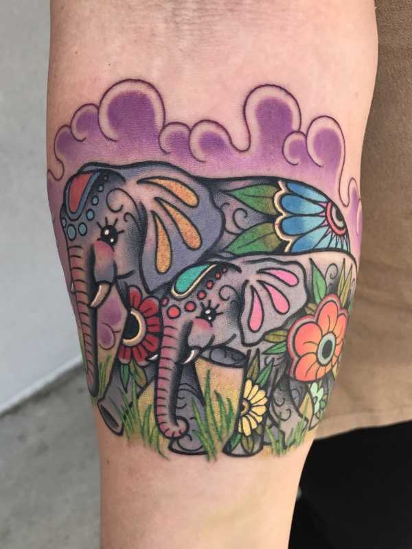 elephant tattoo, katie mcgowan tattoos, katie mcgowan tattoo artist