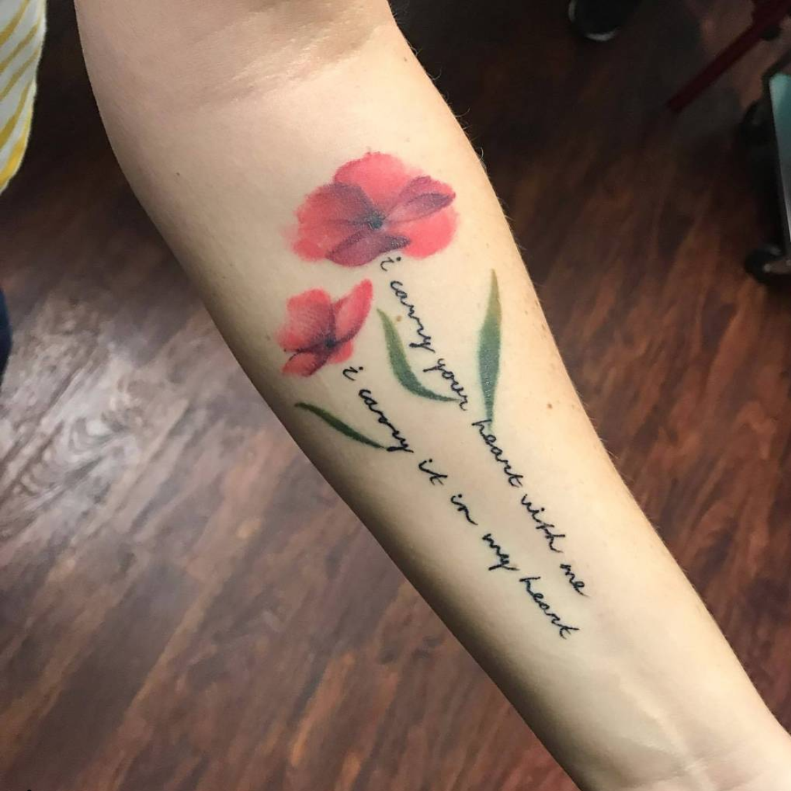 poetry tattoos, literary tattoos, E.E. Cummings tattoo