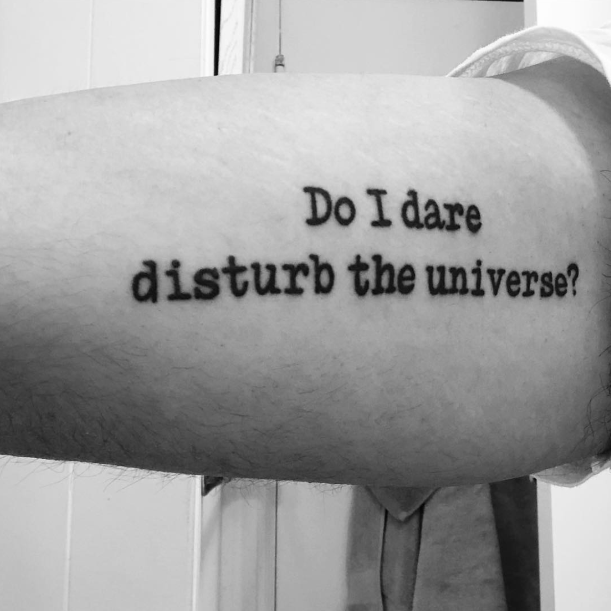 T.S. Eliot tattoo, poetry tattoos, literary tattoos, The Love Song of J. Alfred Prufrock tattoo