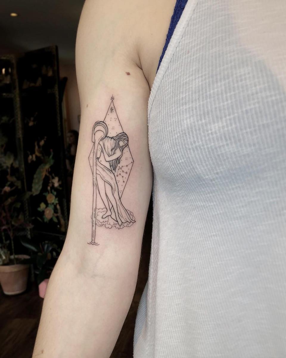 astrology tattoo, aquarius tattoo, astrology inspired tattoos