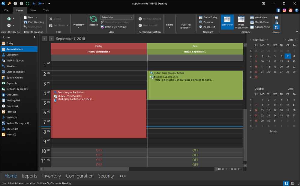 rev23, rev23 studio management, tattoo shop management, shop management software