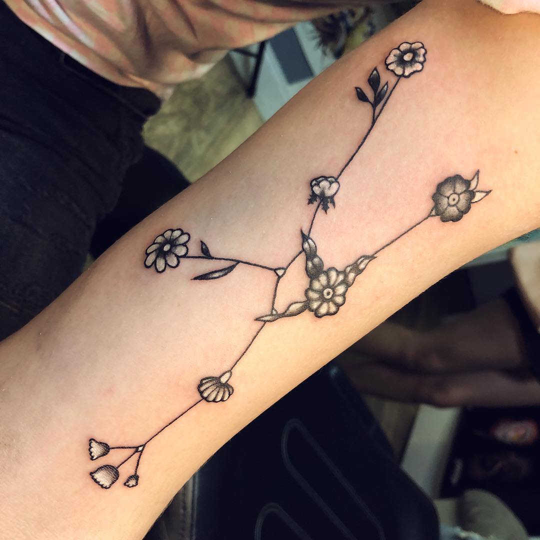 astrology tattoo, taurus tattoo, constellation tattoo