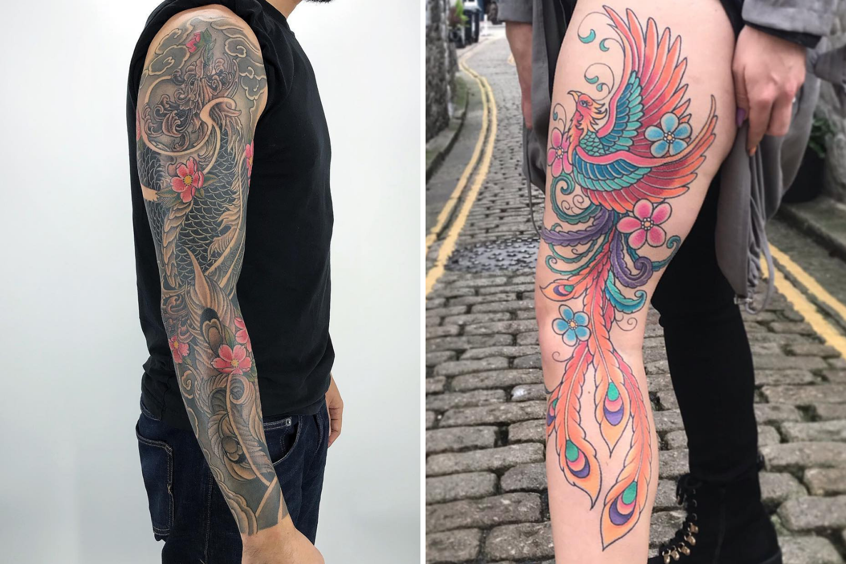 phoenix tattoos, traditional japanese tattoos, mythology tattoos, animal tattoos