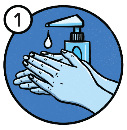 Illustration of washing hands