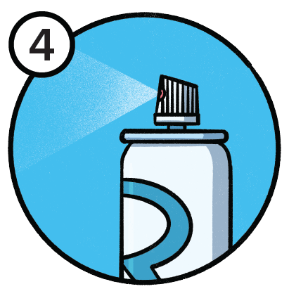 Illustration of Recover Saline Spray being used
