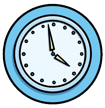 illustration of clock to indicate healing and aftercare time