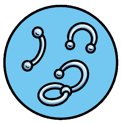 illustration of basic steel Prince Albert jewelry