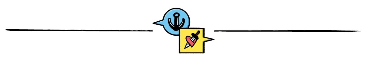 illustration of speech bubble and traditional tattoo ideas to express communication during consultations