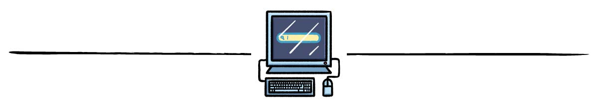 illustration of computer for conducting research on tattoo shops