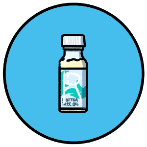 illustrated icon of recovery tea tree oil bottle