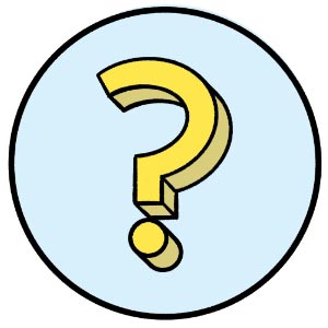 illustrative question mark icon in blue circle
