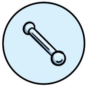 illustrated straight barbell icon