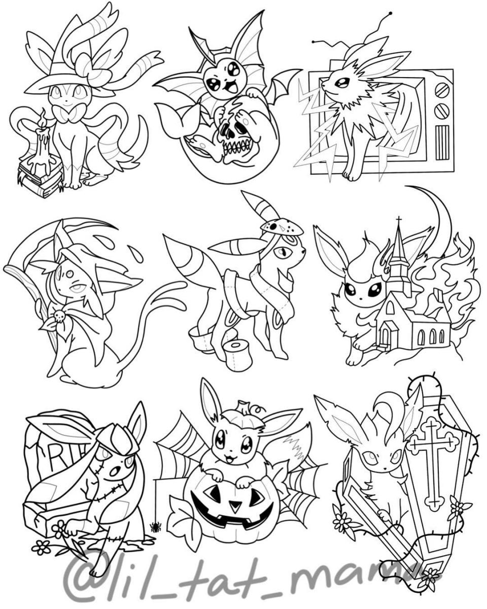 halloween tattoos, pokemon tattoos, Isashah Pereira tattoo