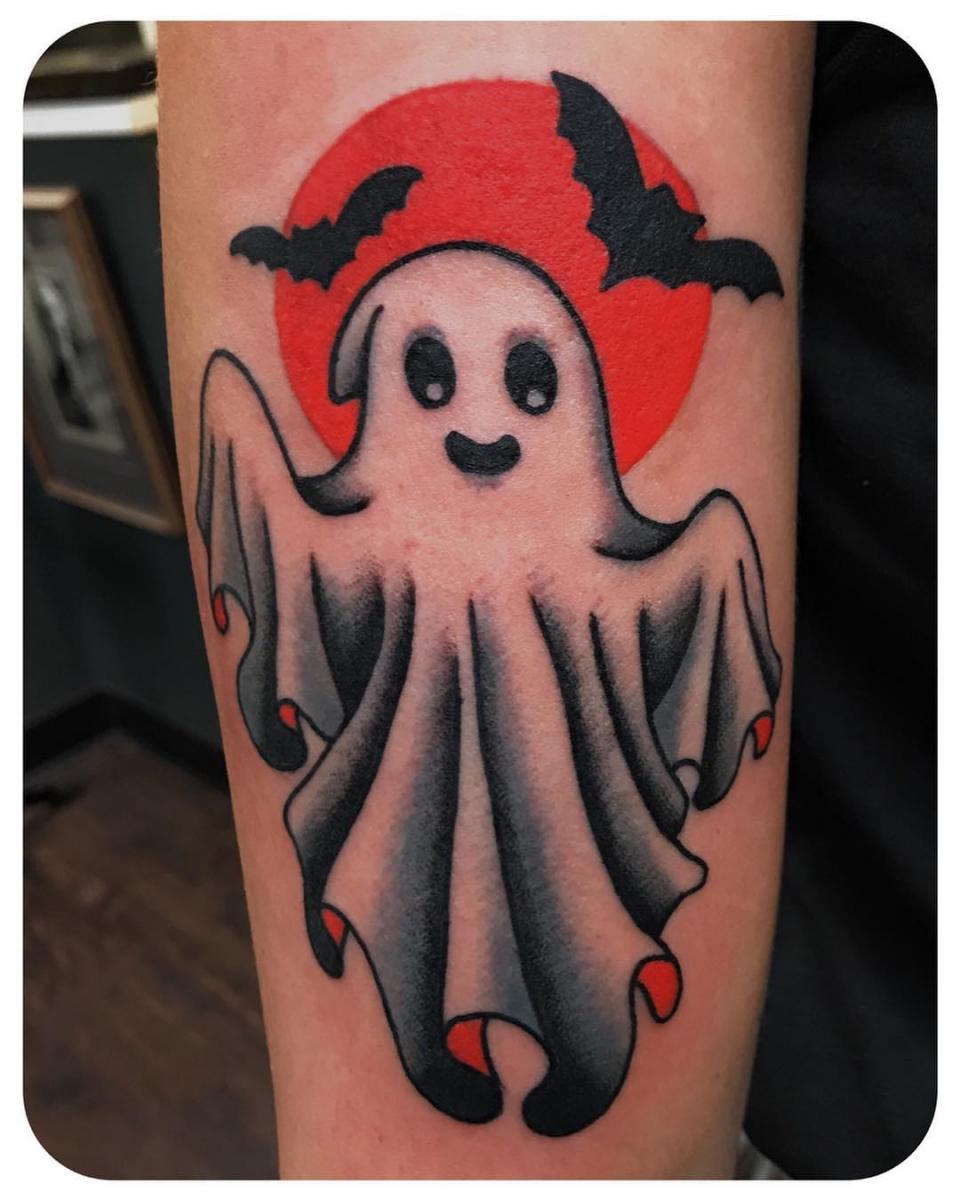 halloween tattoos, horror tattoos, traditional tattoos, Danielle Jeanne tattoo