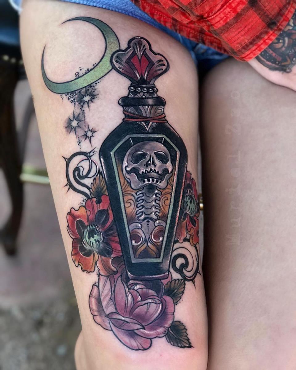 halloween tattoos, horror tattoos, Muriel Zao tattoo