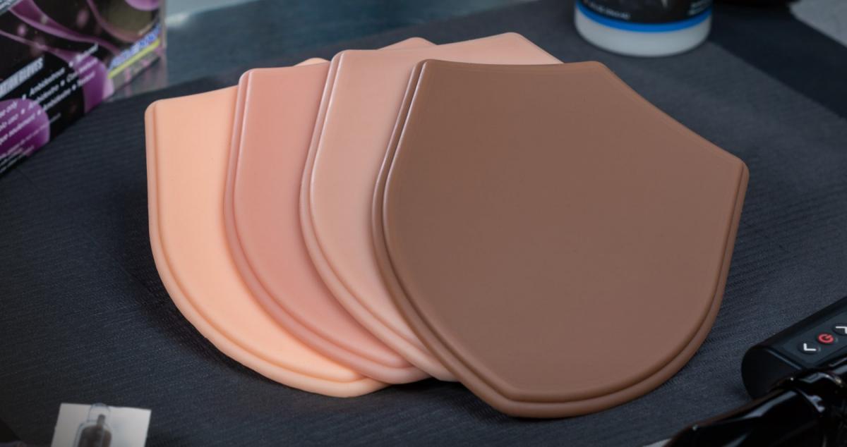 Array of Micro series tattooable practice skins by A Pound of Flesh in 4 new Fitzpatrick skin tones