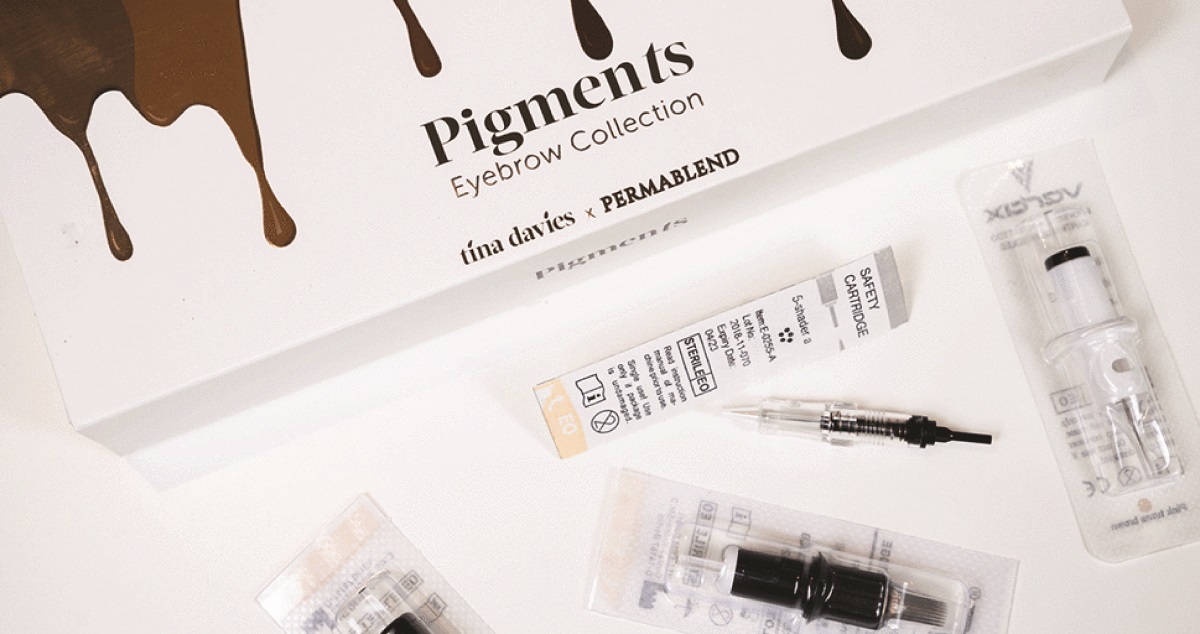 Top permanent makeup inks and supplies in a collage