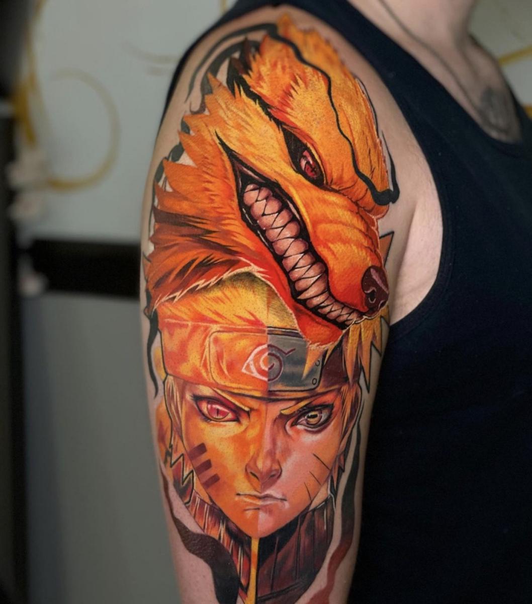Naruto tattoo by tattoo artist Bret Bloom