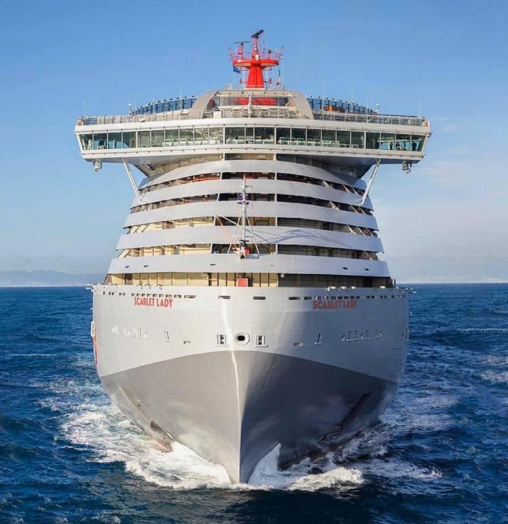 The Scarlet Lady cruise ship by Virgin Voyages