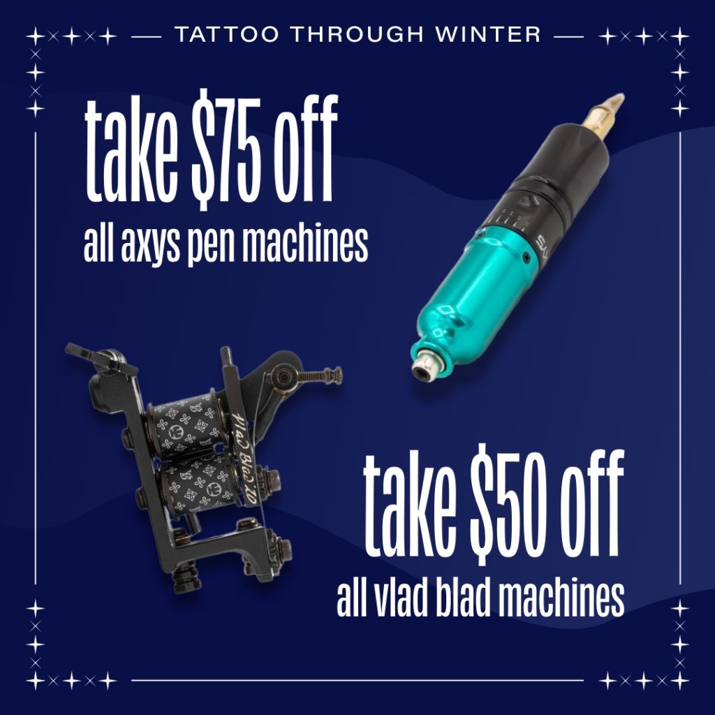Image of Vlad Blad and Axys machine with sale text