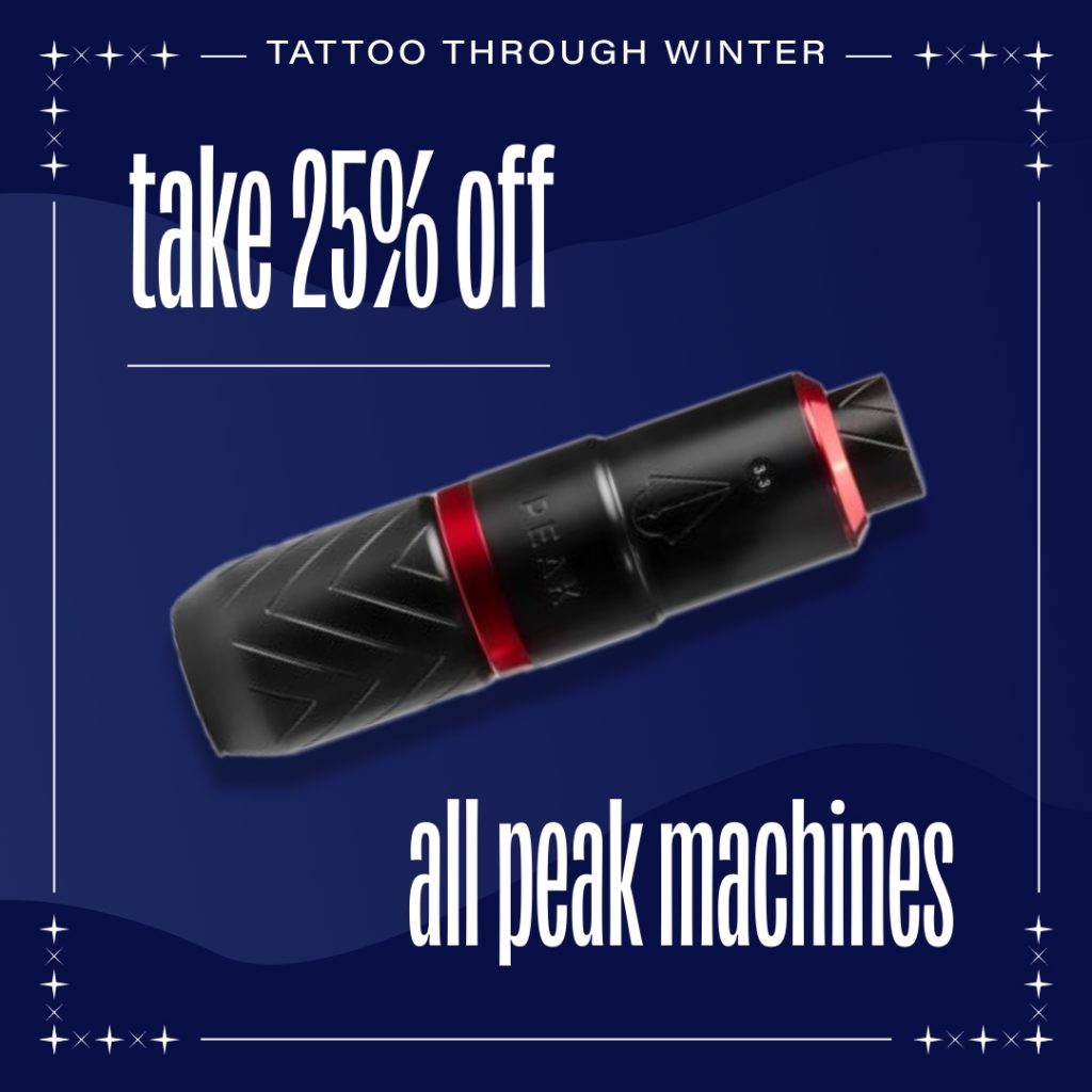 Peak machine with sale text above it