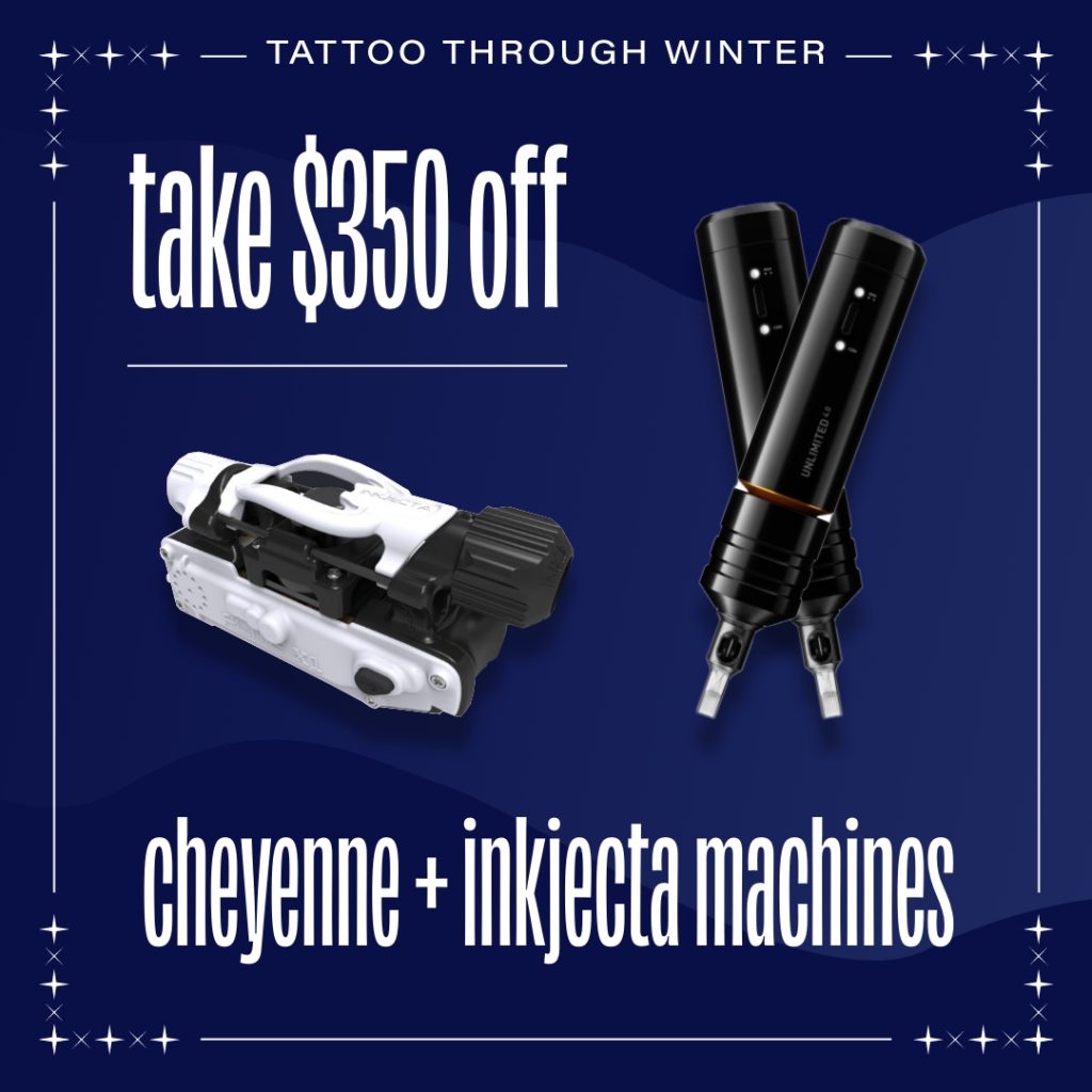 InkJecta Flite X1 Machine and two Cheyenne Machines with sale text above